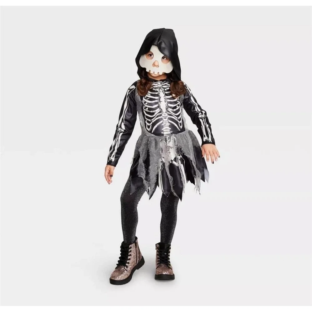 Hyde & Eek Girls Mystical Bonees Skelton Halloween Costure, Small